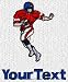 Personalized custom embroidered football player on polo shirt