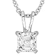 1/4 carat Asscher Cut Diamond Solitaire Pendant in 14k White Gold (HI/VS-SI)