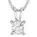 1/4 carat Asscher Cut Diamond Solitaire Pendant in 14k White Gold (HI/SI1)
