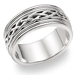 14k Gold 8mm Celtic Weave Wedding Band C4001