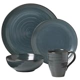 PTS America 222 Fifth Studio Midnight Blue 16-Piece Dinnerware Set, Service for 4 by PTS America