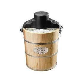 Aroma AIC204EM 4 qt. Wooden Ice Cream Maker