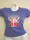 Dragonfly Clothing Rolling Stones Concert Baby Doll T Shirt - Blue with Nude Woman Stained Glass Design - Licensed Rolling Stones Concert Shirt for Women