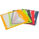 C-Line 5-Tab Binder Pockets with Write-On Index Tabs, Assorted Colors, 8.5 x 11 Inches, 5 Pockets per Set (06650)
