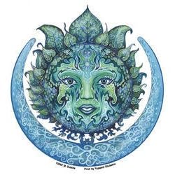 Mike DuBois - Green Moon Goddess - Sticker / Decal