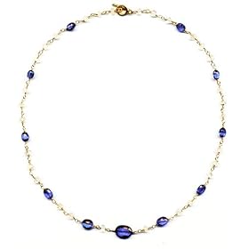 14K Gold Kyanite & Moonstone Necklace by 
