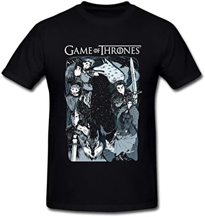 Comic Pattern Game of Thrones T-Shirt for Men XXXL Black