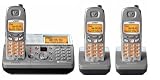 V-Tech VT6897 5.8GHz Digital Three Handset Cordless Answering Phone System with CID/CW (Grey/Silver)