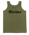 Military Olive Drab Physical Training Tank Top w/ Marines Logo
