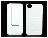 Stand Stander Belt Clip Cover+Hard Back Case Cover for Apple iPhone 4 4G 4S AT&T and Verizon White