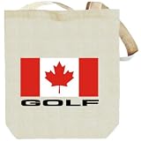 Flag Canada Golf Sports Tote Bag (Beige, Canvas, Unisex)