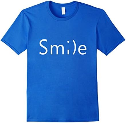 Men's Smiley Face Cute, Positive, Happy Smile Face Unisex T-shirt Large Royal Blue