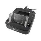Fosmon? Premium Quality USB Cradle Desktop Charger Pod for LG Xenon GR500 with Second Battery Charging Slot