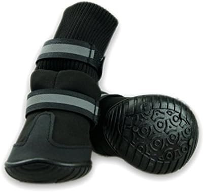 Walma Waterproof Dog Boots Non-Slip Dog Shoes Paw Protector(Available in 5 Sizes) Knee Boots Foldable Shoes Set of 4