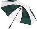 Gustbuster Pro Series 62" Umbrella Green/White Style 2 Striped Rubber Handle