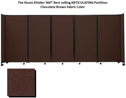 Room Divider 360 Portable Partition, Chocolate Brown Fabric - 6'10'' high x 25' long
