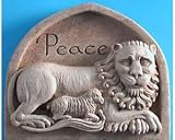 Cast Stone WASHINGTON NATIONAL CATHEDRAL Lion/Lamb PEACE Plaque STATUE - Carruth Studio