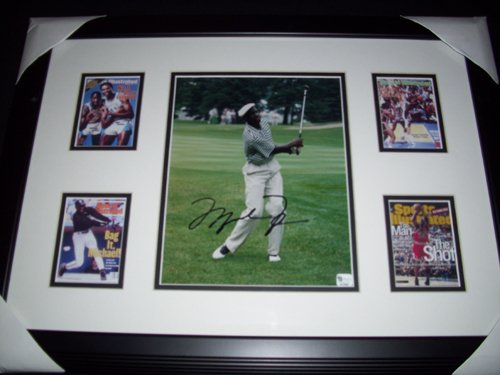 GAI Authentic Michael Jordan Autograph 8x10 Golf Photo w/ Custom Double-Matted Frame