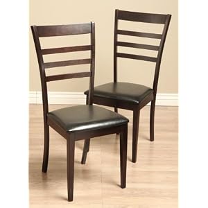 Crystal Leather Dining Room Chairs (Set of 2)