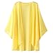 Escalier Women's Solid Light Loose Chiffon Sheer Kimono Cardigan Blouses