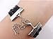Change Vintage Cross Bracelet Infinity Love Leather Rope Infinite Bangle (Black)