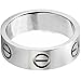 Stainless Steel Designer Screw Head Love Wedding Ring Silver Finish,Sizes 5 - 10