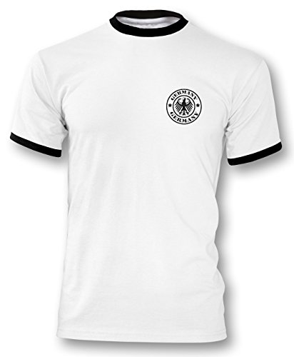 Luckja EM 2016 Deutschland Retro-Trikot von 1954 mit Wunschnummer Motiv 6 Herren T-Shirt
