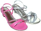 Girls Rhinestone Strappy Heels Wedding Formal Dress Shoes Silver or Hot Pink 415N Mub4yL. SL160 Girls Rhinestone Strappy Heels Wedding Formal Dress Shoes Silver or Hot Pink