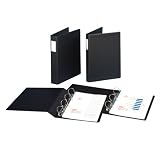 Cardinal 14232 Heavyweight vinyl slant-d ring binder w/label holder, 3-ring, 1 cap., black