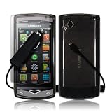 SAMSUNG S8500 WAVE GEL CASE - BLACK, WITH SCREEN PROTECTOR & CAR CHARGER PART OF THE QUBITS ACCESSORIES RANGE