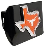 Texas Longhorns Chrome Plated Black Metal Trailer Hitch Cover