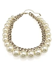 Limited Collection Faux Pearl Rock Collar Necklace