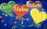Eigenschaften   / Ich Liebe Dich Fahne Flagge Valentin Grösse 1,50 x 0,90m