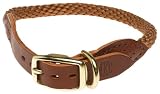 Jakks Pacific Leather Rope Dog Collar, 14-15-Inch Brown