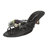 A. Marinelli Women's Mari Low Flower Sandal,Black,13 M