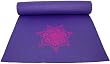 Colorful Yoga Mats (TM) 1/4" Extra-Thick Deluxe Classic Yoga, Pilates & Exercise Mat - Purple with Pink Lotus Flower at Top of Mat