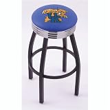 Kentucky Wildcats 30 Single-ring Swivel Bar Stool with 2.5 Ribbed Chrome Accent Ring