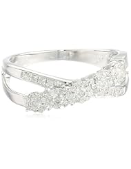 10k White Gold Crisscross Diamond Ring (8/25 cttw, I-J Color, I2-I3 Clarity)