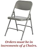 Four Commercial All-Steel DOUBLE-HINGED Folding Chair