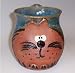 Green Kitty Cat Pottery Mug