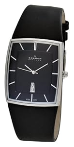 Skagen Men 567LSLB1 Stainless Steel Big Date Leather Strap Watch