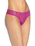 Josie by Natori Womens Fishnet Overlay Cheeky Thong