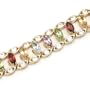 Sterling Silver Gold Plated Various Semiprecious Gemstones Bracelet, 7.5"