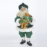 9 Fabriche lucky Irish Santa Christmas St. Patrick's Figure With Teddy Bear