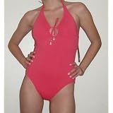 Anne Cole Collection Coral Halter One Piece Swimsuit Size 8