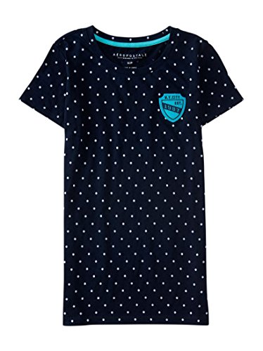 Aeropostale Women's 1987 Shield Patch Polka Dot Tee Shirt