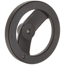 2 Spoked Black Powder Coated Aluminum Dished Hand Wheel, 5" Diameter, 3/8" Hole Diameter (Pack of 1)