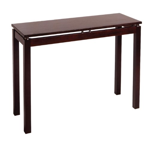 Linea Console / Hall Table with Chrome Accent-Espresso