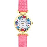 Venezia Millefiori Watch Pink and Gold by Murano