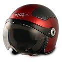 VCAN Milano Burgundy Extra Small European Styled Scooter Helmet